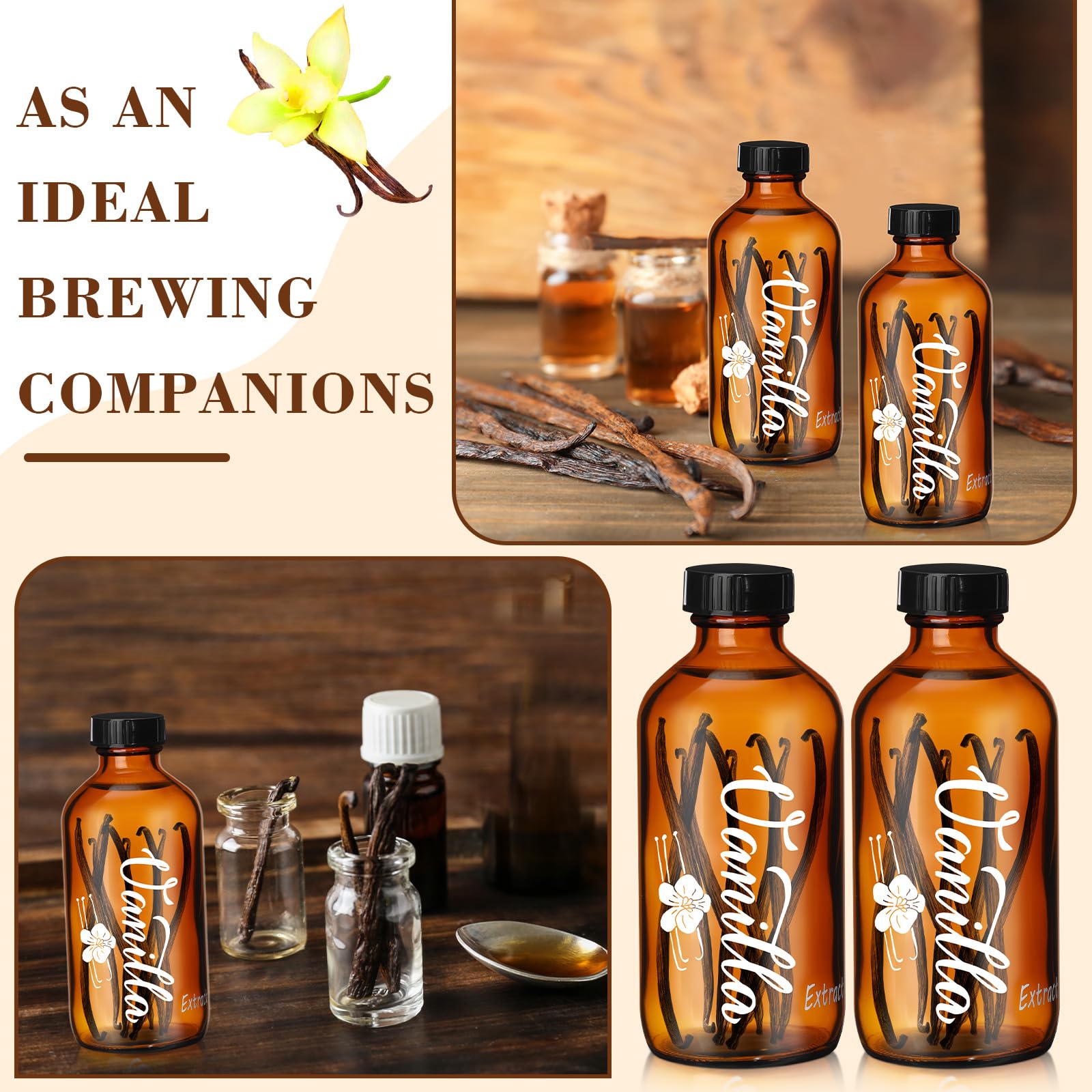 Uiifan tapas para botella ámbar 8 oz, aptas para refrigerar bebidas.