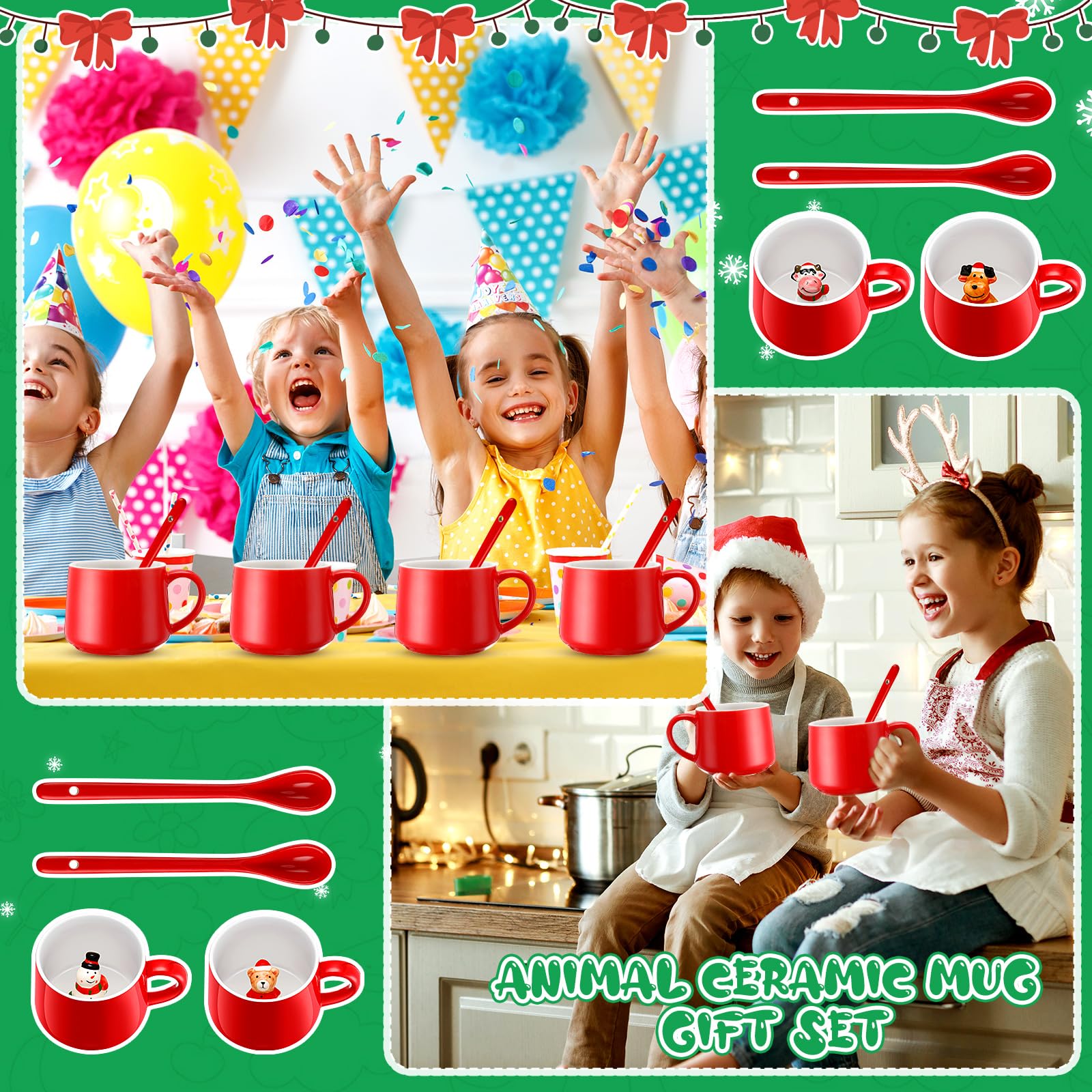Uiifan tazas navidad 3D con oso: tacto suave y gran capacidad de 400 ml