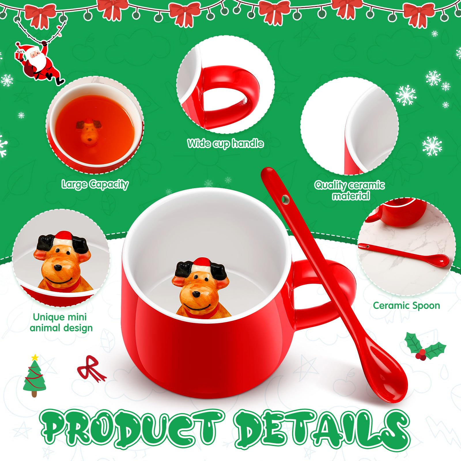 Uiifan tazas navidad 3D con pingüino: sorpresa divertida al beber