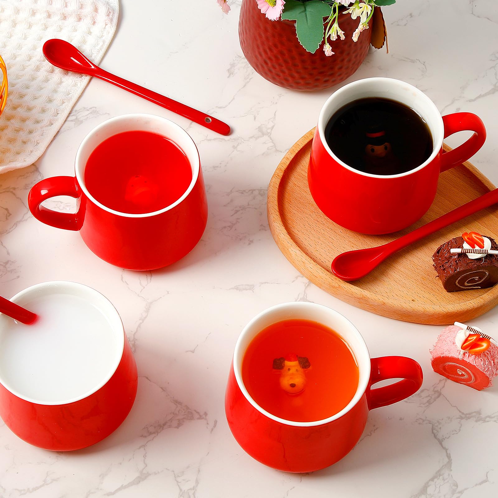 Uiifan tazas navidad 3D mango ancho: agarre cómodo para bebidas calientes