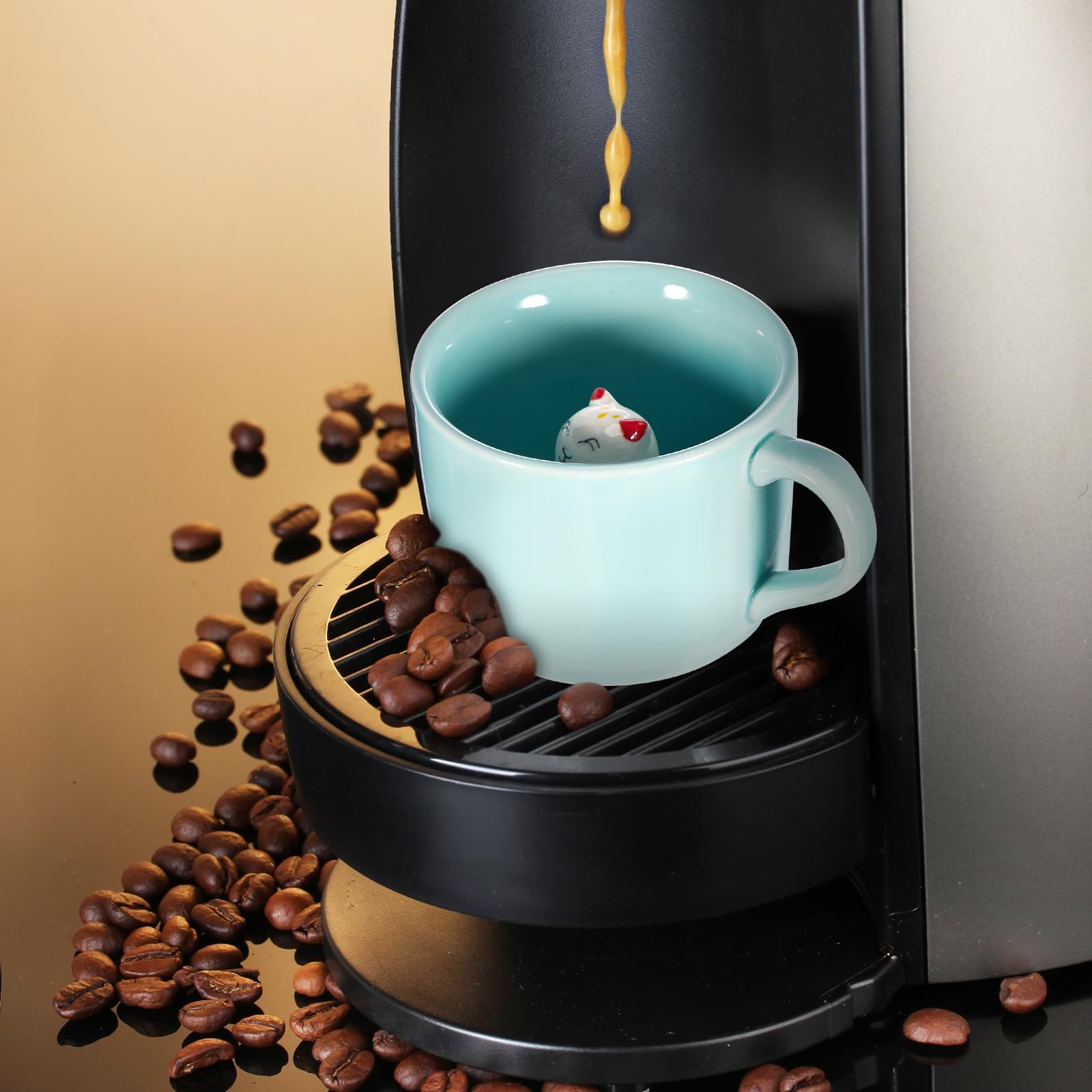 Taza Uiifan con diseño 3D vibrante, mejora la experiencia de café.
