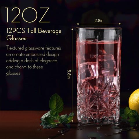 Vaso alto Uiifan texturizado mejora la presentación de bebidas.