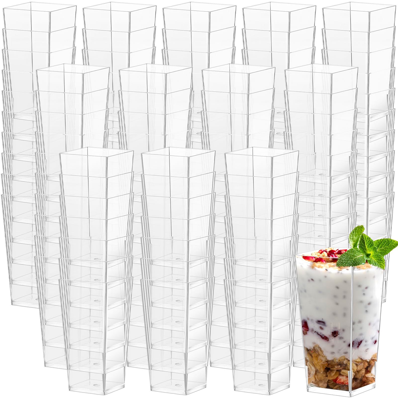 Uiifan vaso postre mini 3oz claro para porciones individuales y presentación atractiva.