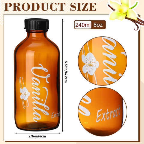 Uiifan vidrio ámbar 8 oz con tapa, protege extractos frente a la luz.
