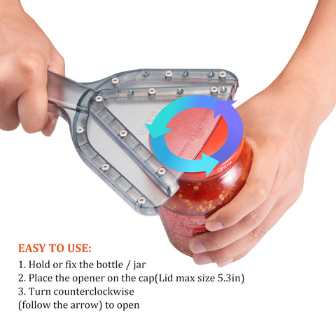 Diseño ergonómico de Uinxan facilita abrir tapas grandes.