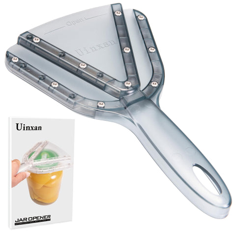 Uinxan abrelatas para tarros con agarre para manos débiles, facilita abrir tapas
