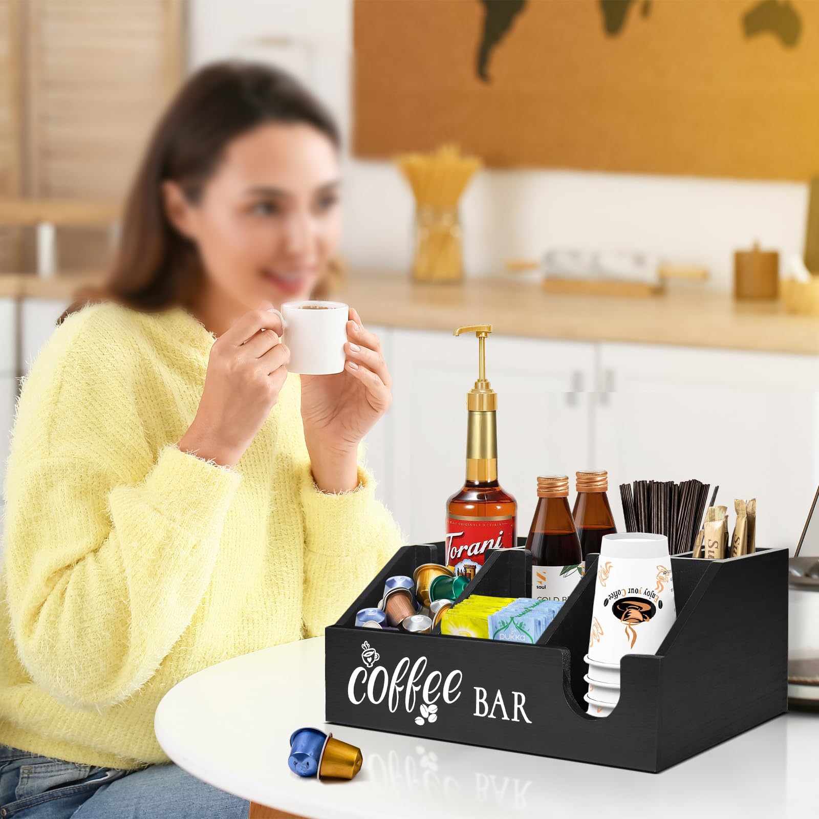 Uipame Espacio para tazas y sobres, uso diario ordenado