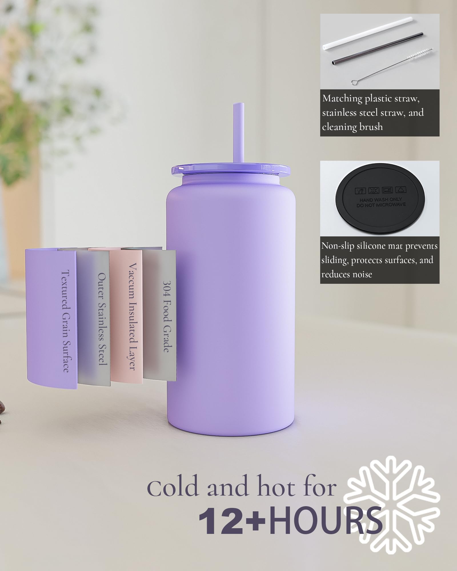Vaso UIRZOTN ofrece durabilidad y buen aislamiento para bebidas.