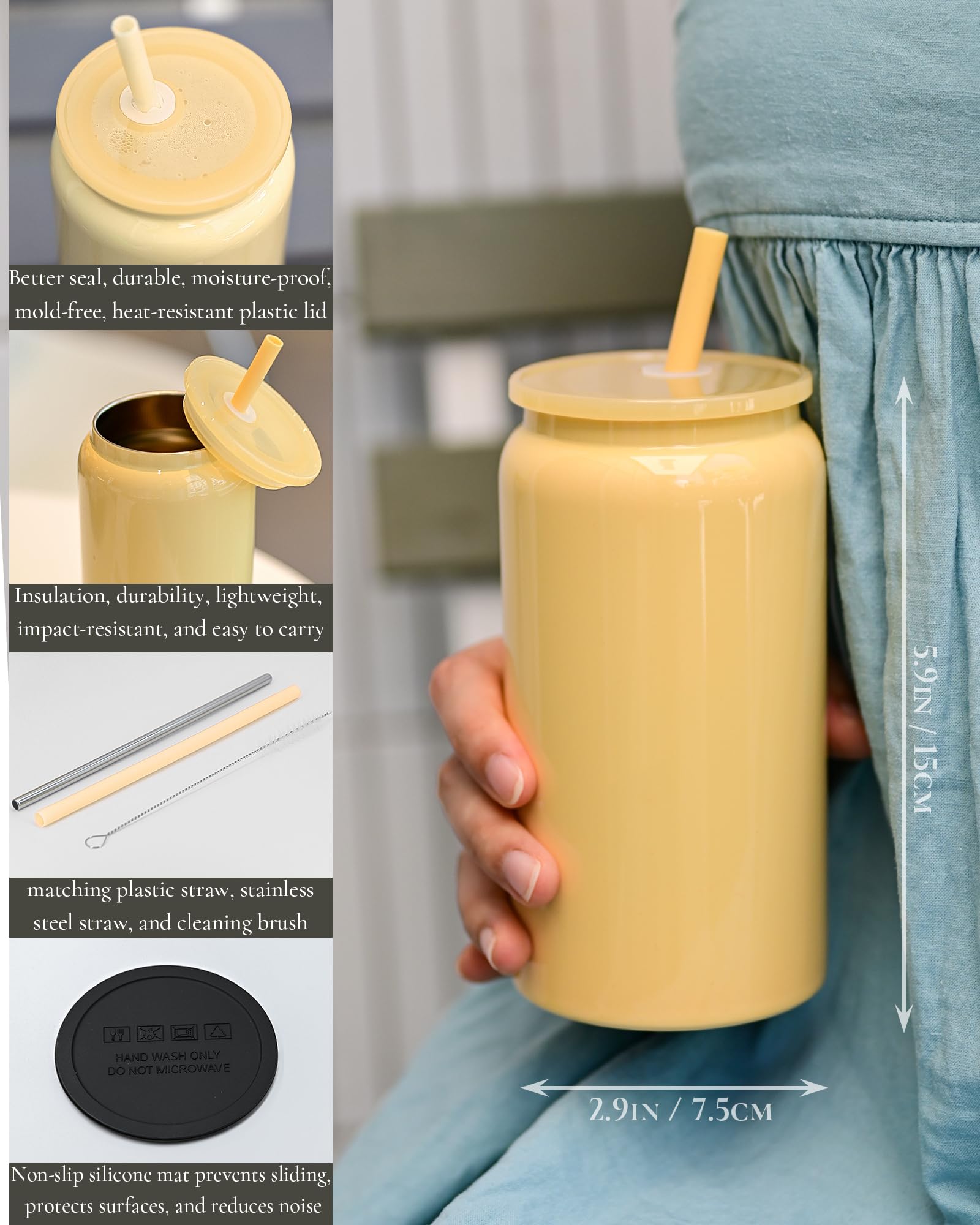 UIRZOTN tumbler de acero inoxidable con aislamiento, mantiene bebidas a temperatura.