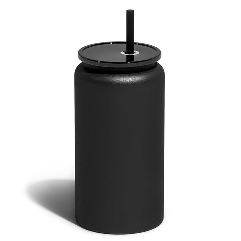 UIRZOTN vaso 16oz de acero inoxidable con tapa y pajilla, mantiene la bebida fresca.
