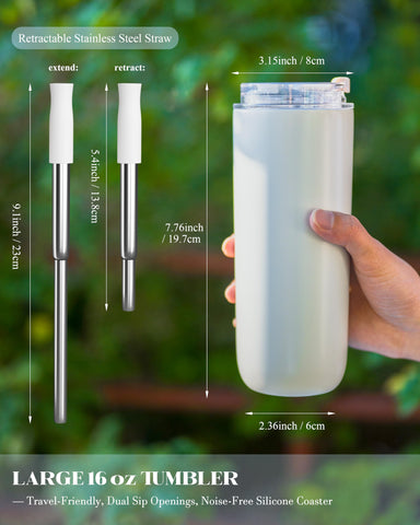 Vaso UIRZOTN con pajilla desmontable para beber sin derrames
