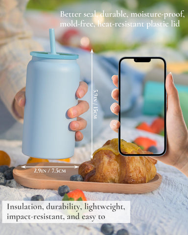 Vaso UIRZOTN con pajitas plásticas, práctico para bebidas frías o calientes.