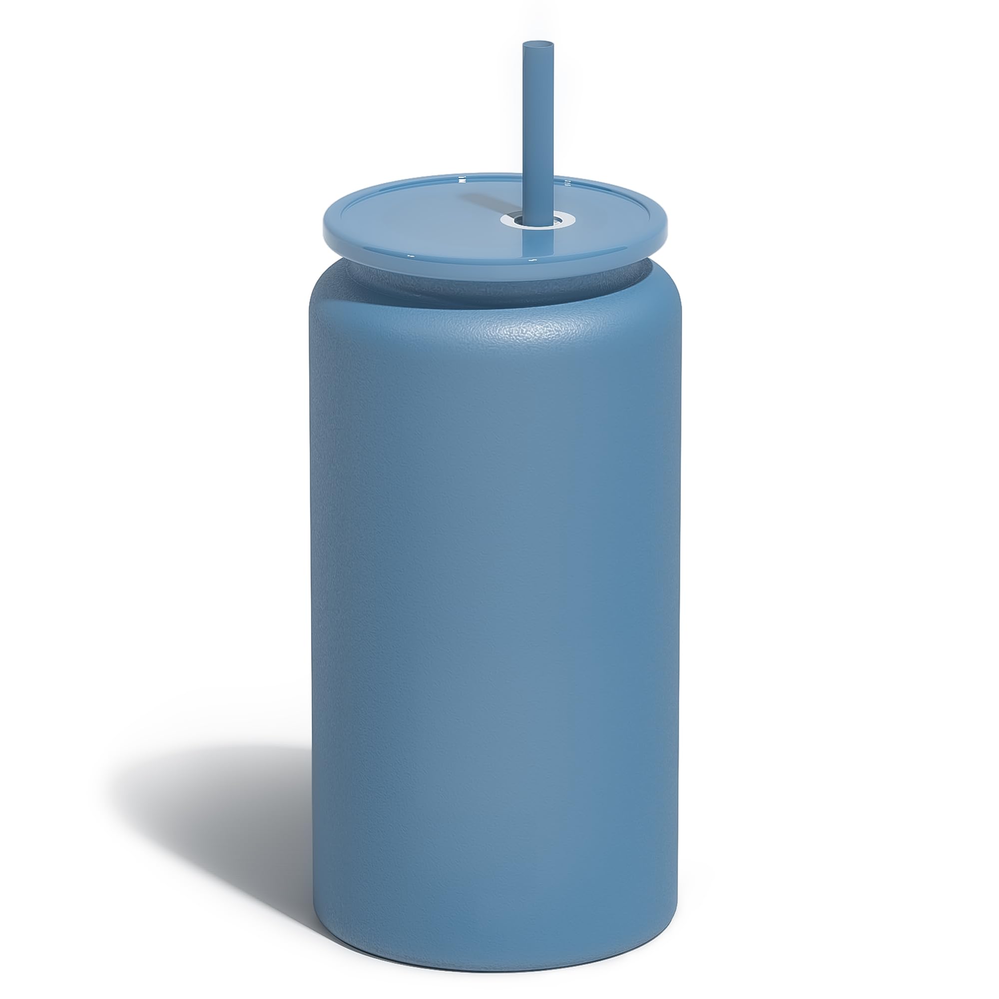 Vaso UIRZOTN de acero inoxidable con tapa y pajita, ideal para bebidas.