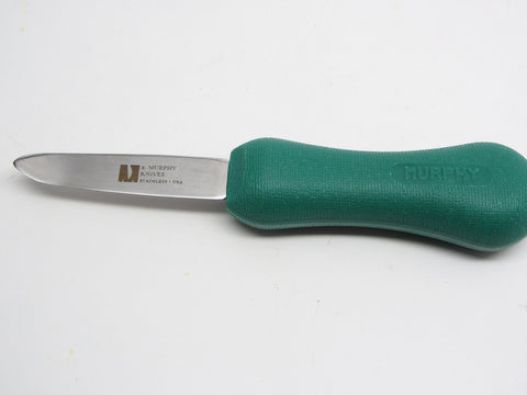 Mango plástico verde Murphy del cuchillo para ostras, cómodo y seguro.