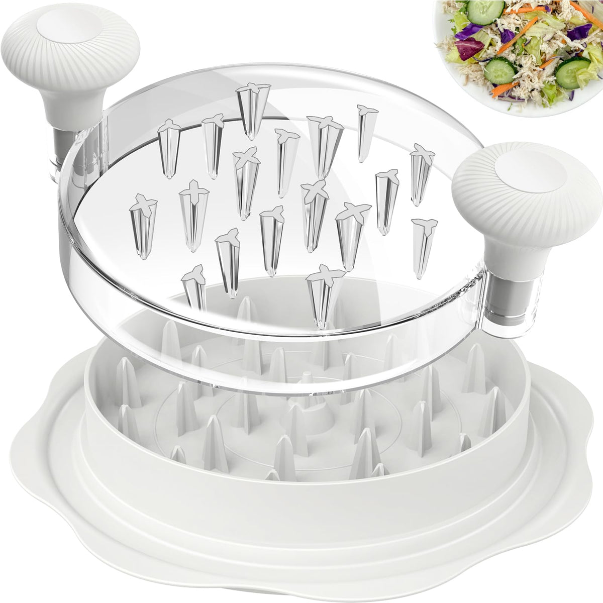 Ukeetap desmenuzador pollo, tapa con dientes cruzados, desmenuza más rápido en la cocina.