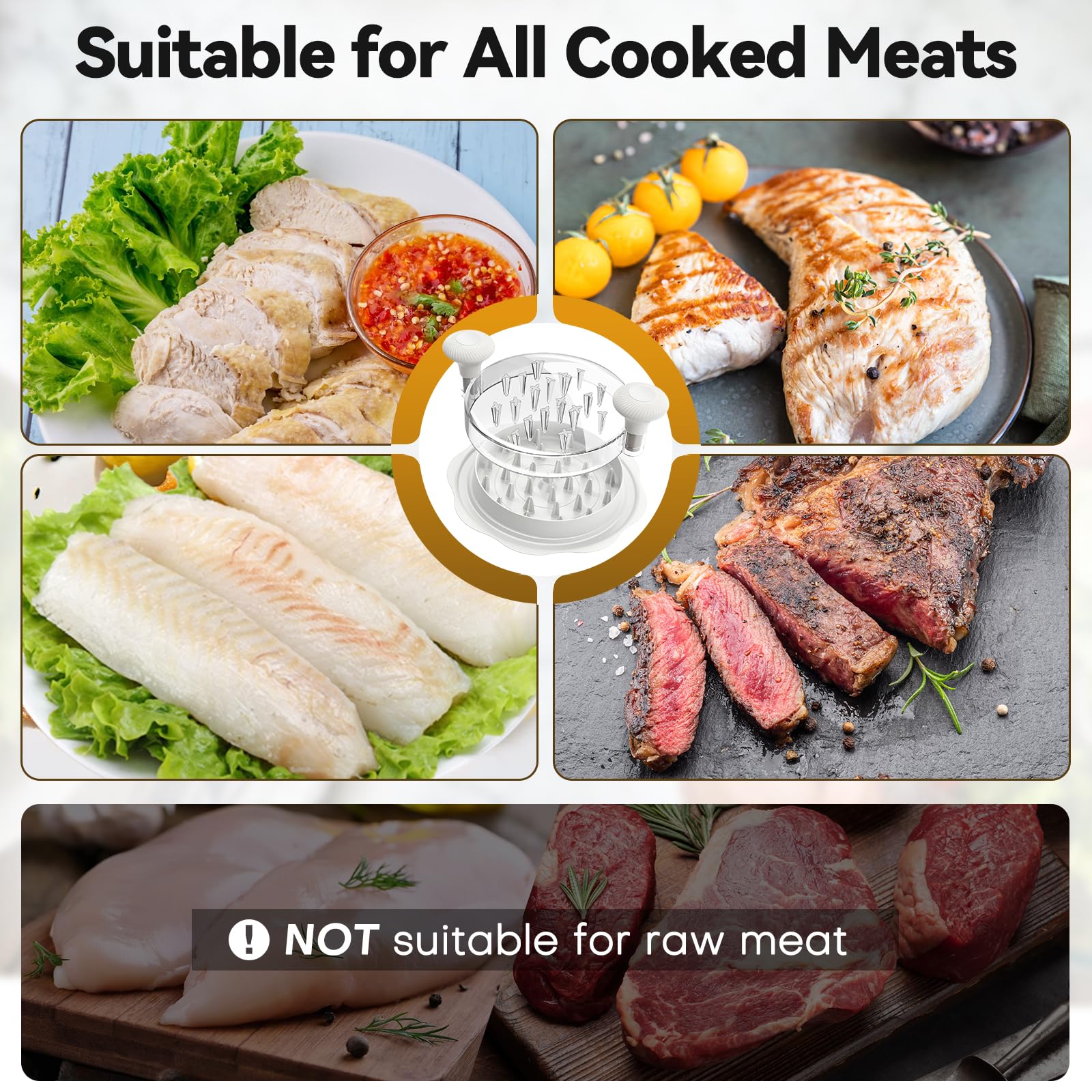 Ukeetap desmenuzador pollo, uso doméstico versátil para ensaladas y bowls.