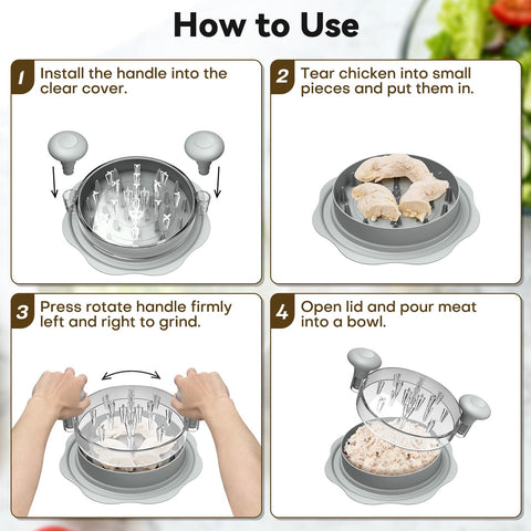 Ukeetap desmenuzador de pollo hecho con material apto para alimentos y resistente.
