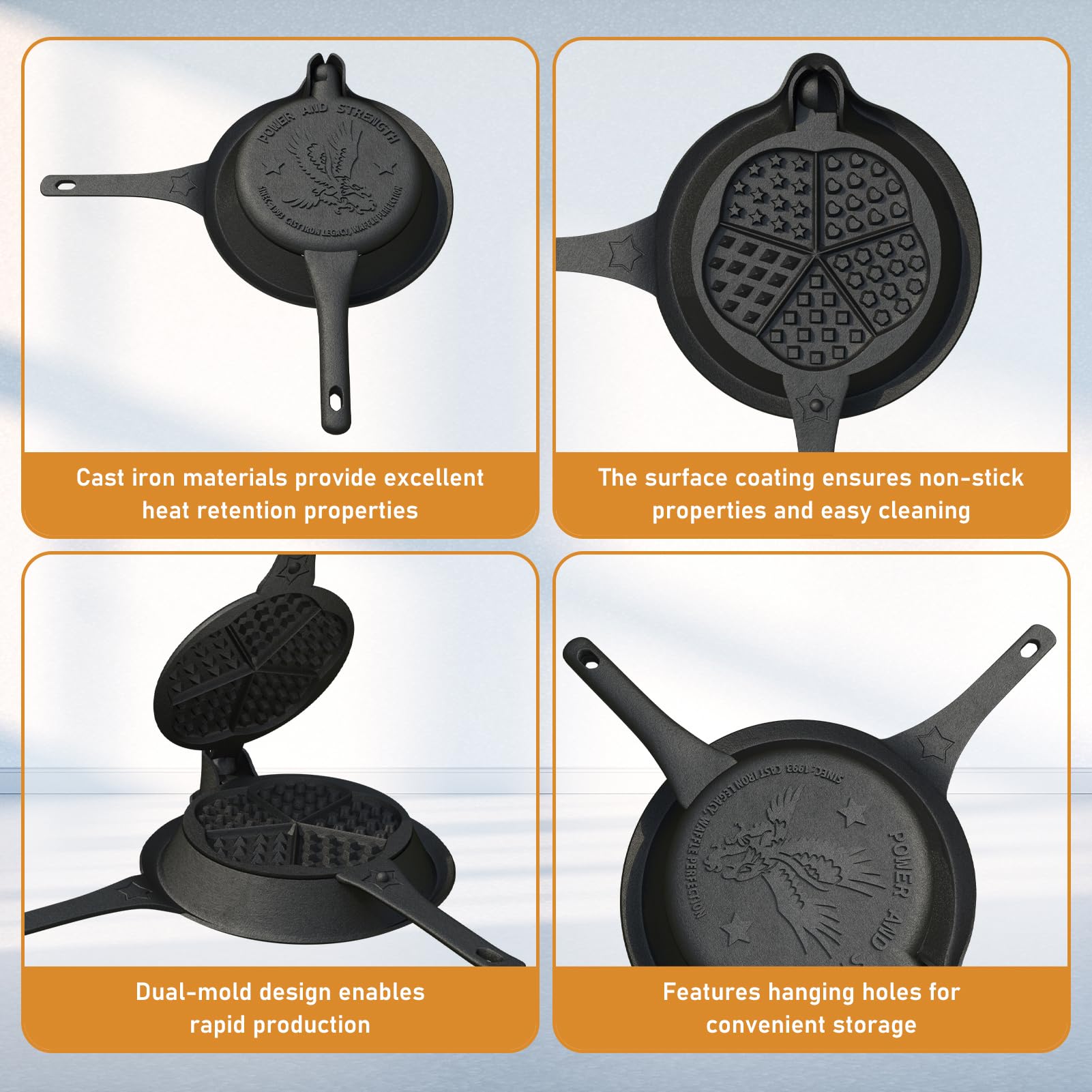 UKENEM gofrera perfecta para casa o camping, recreando gofres estilo cafetería.