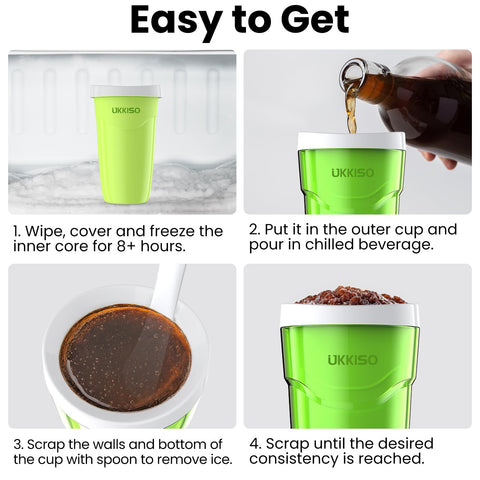 UKKISO Slushie Maker Cup: tapa de silicona para una preparación limpia.