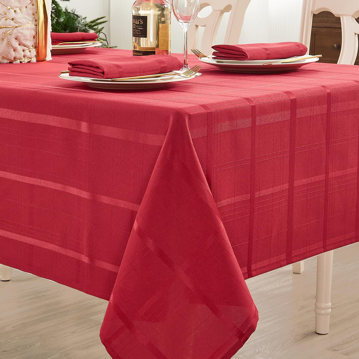 UKOMIUT mantel rectangular jacquard, textura elegante para mesas