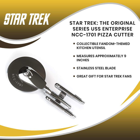 Ukonic cortapizza, regalo temático para fans de Star Trek y coleccionistas.