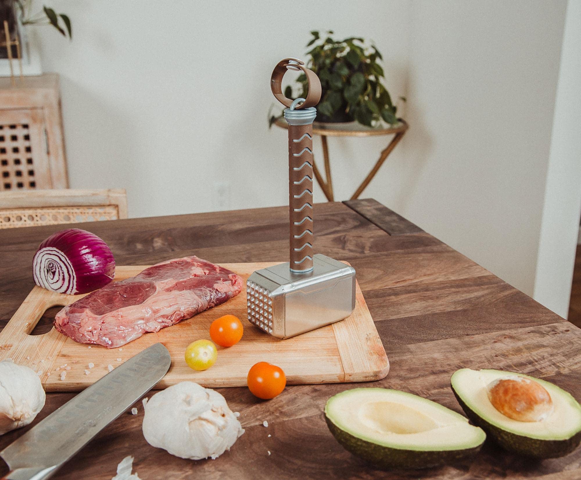 Ukonic Mjolnir martillo dios trueno decorativo de cocina, acero inoxidable.