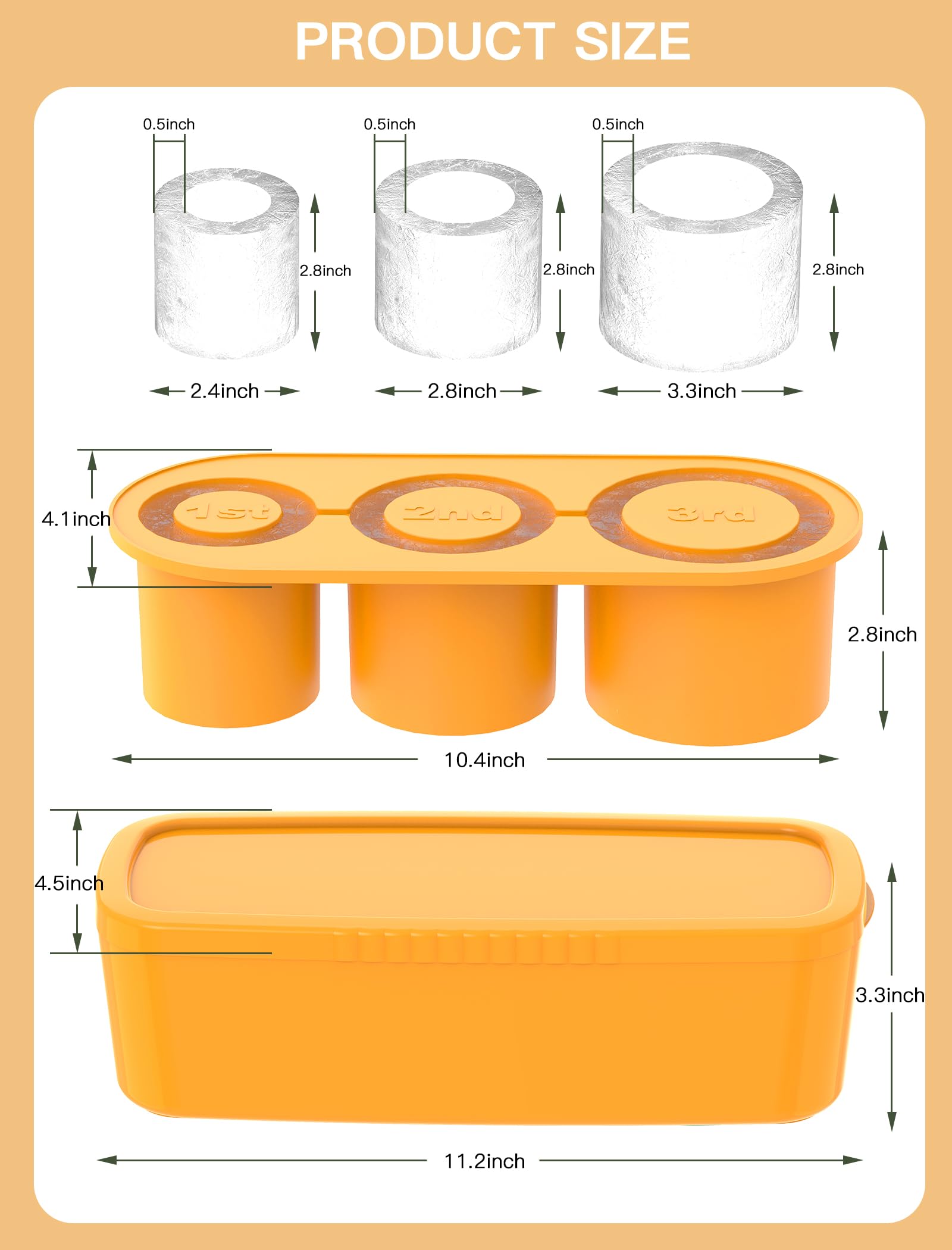 Ukulork cubos hielo cilindro derretimiento lento mantiene bebidas frías