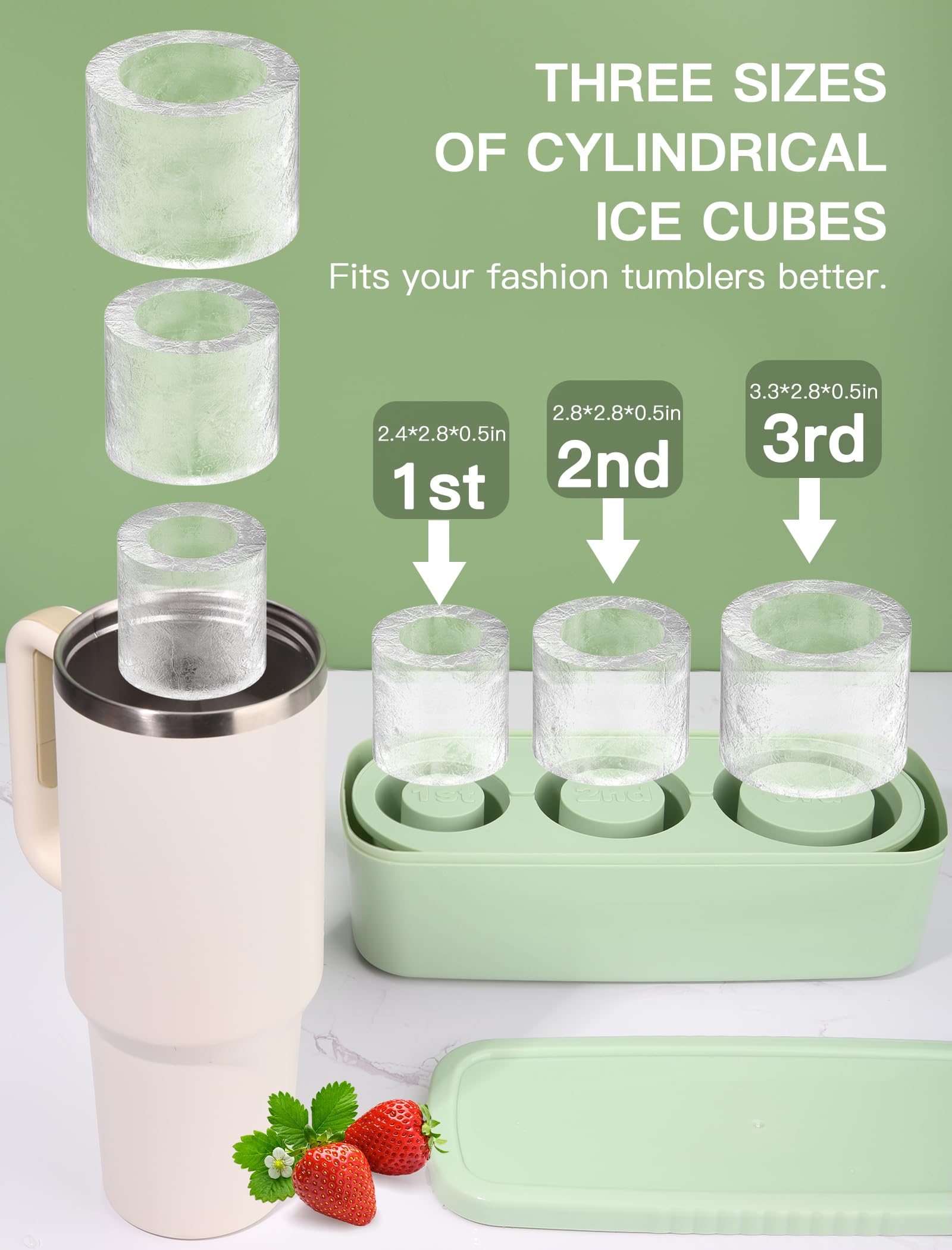 Ukulork cubos cilíndricos 40oz con tapa para almacenamiento limpio