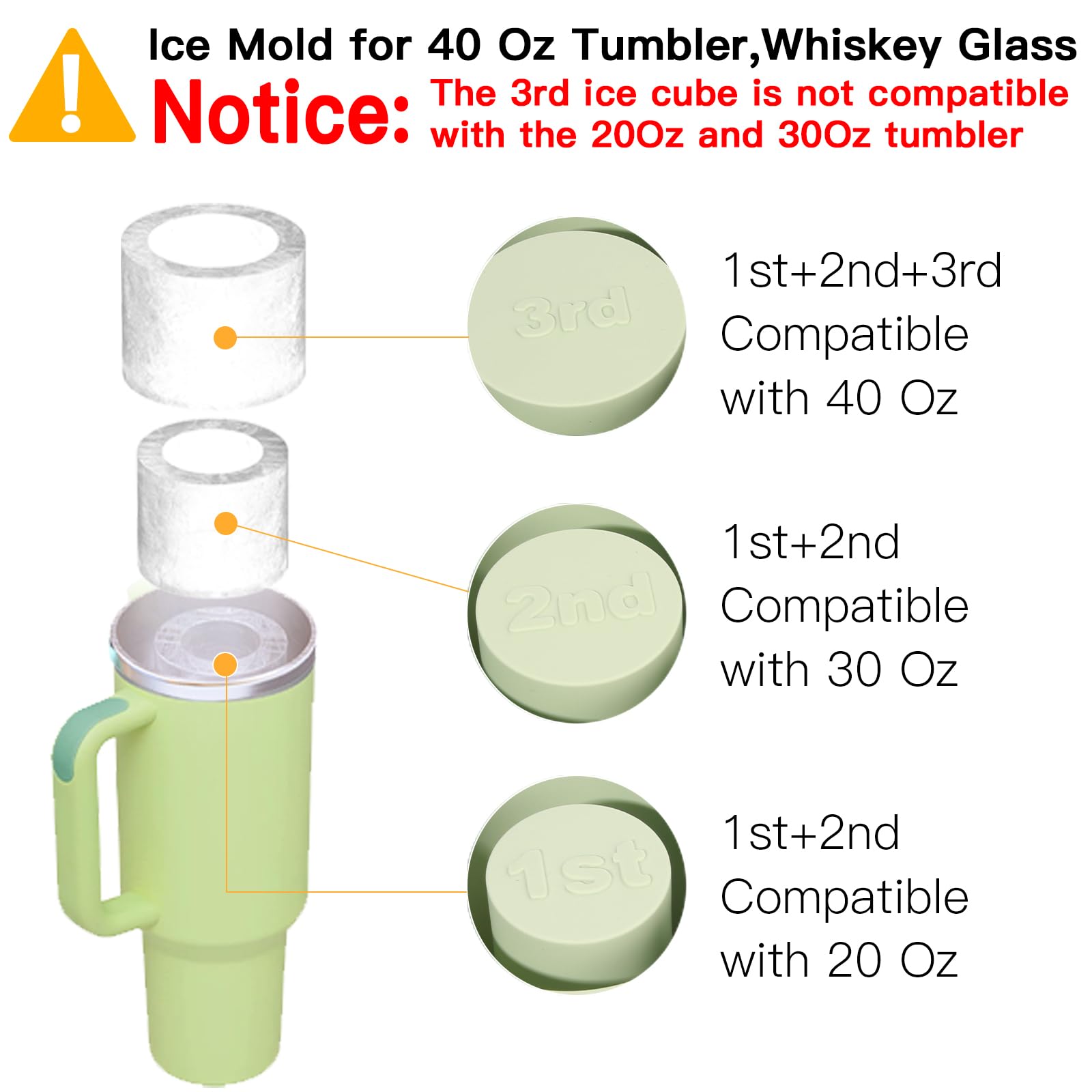 Ukulork uso diario para cócteles y bebidas frías con hielo cilíndrico