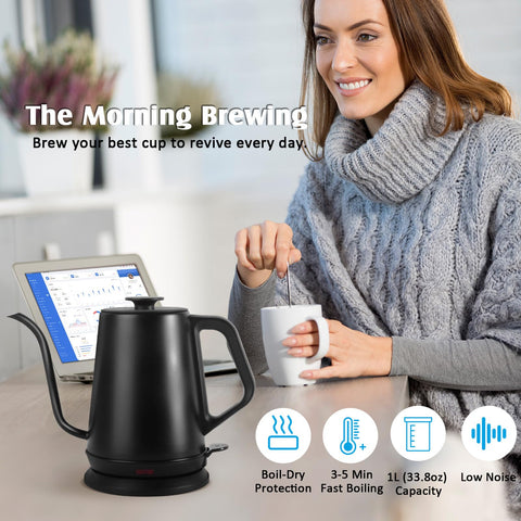 Ulcreigo hervidor para uso diario 1L ideal para té y café.