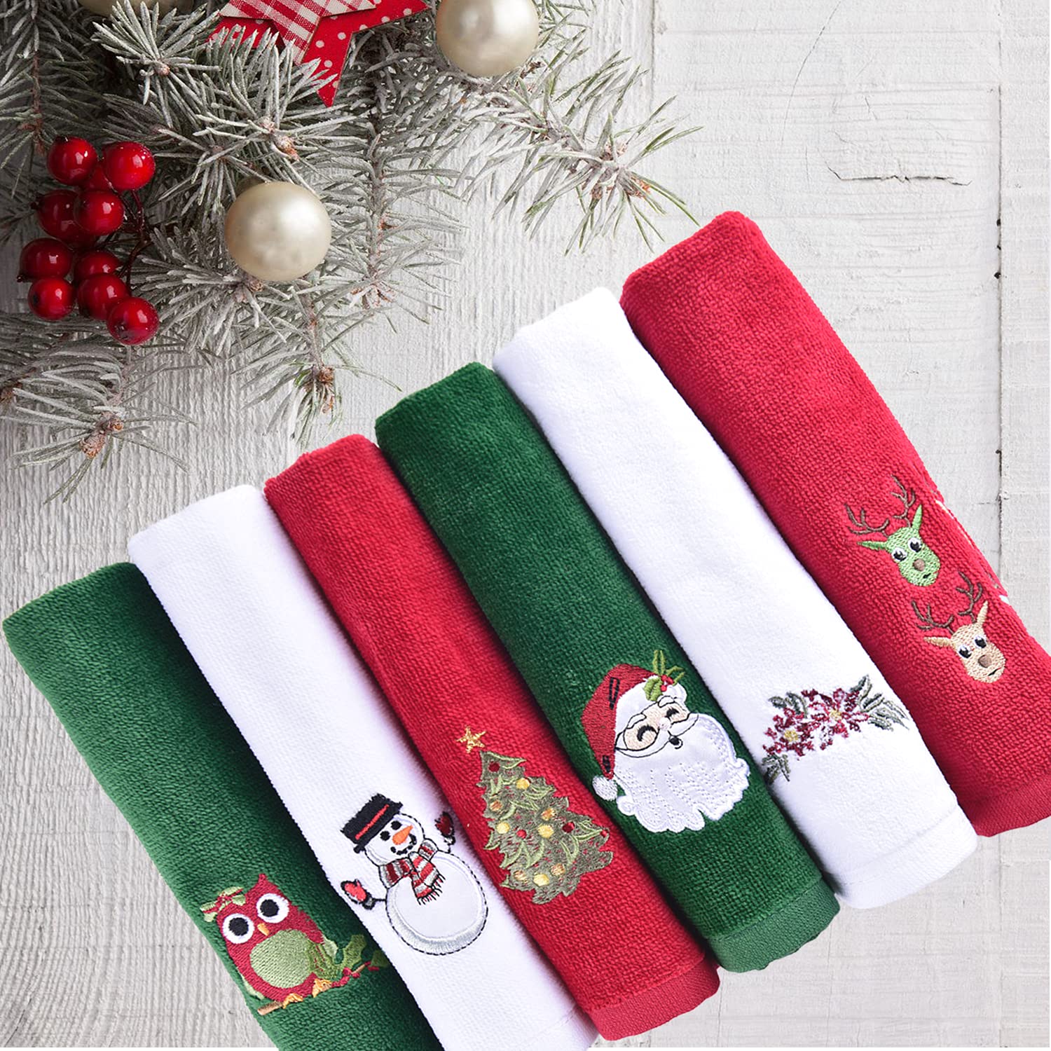 ULERSP toallas navidad muneco nieve bordado para la casa