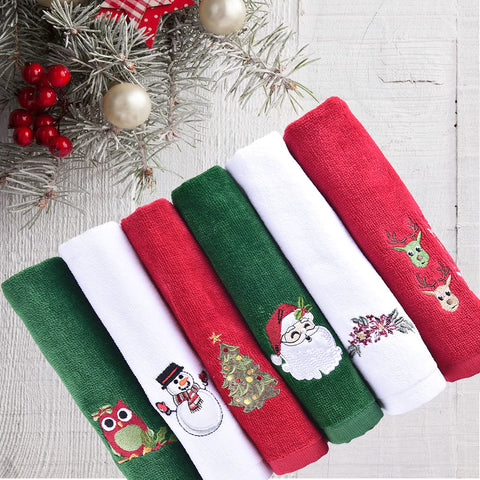 ULERSP toallas navidad muneco nieve bordado para la casa