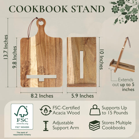 ULLAHOLM soporte libro cocina madera, caras reversible, estilo nórdico elegante para cualquier cocina.
