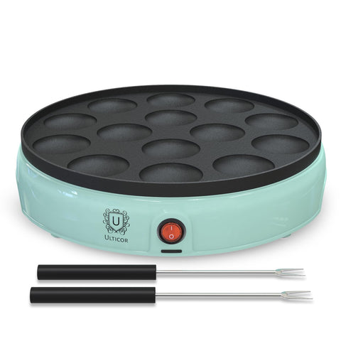 ULTICOR Mini Pancake Maker con 14 cavidades para porciones perfectas en desayunos