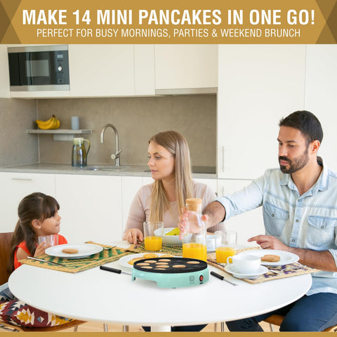 ULTICOR Mini Pancake Maker, uso-familiar: perfecto para desayunos en casa