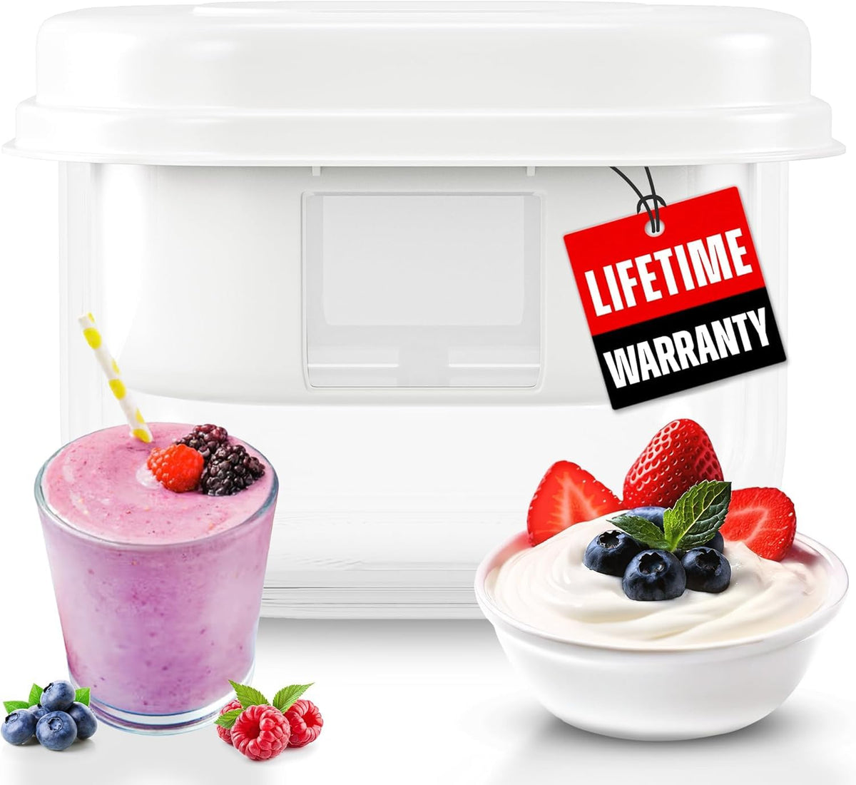 Colador Ultimate para yogur griego con malla fina de nylon.