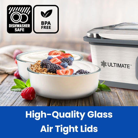 Contenedores Ultimate Yogur de 1 cuarto para porciones grandes.