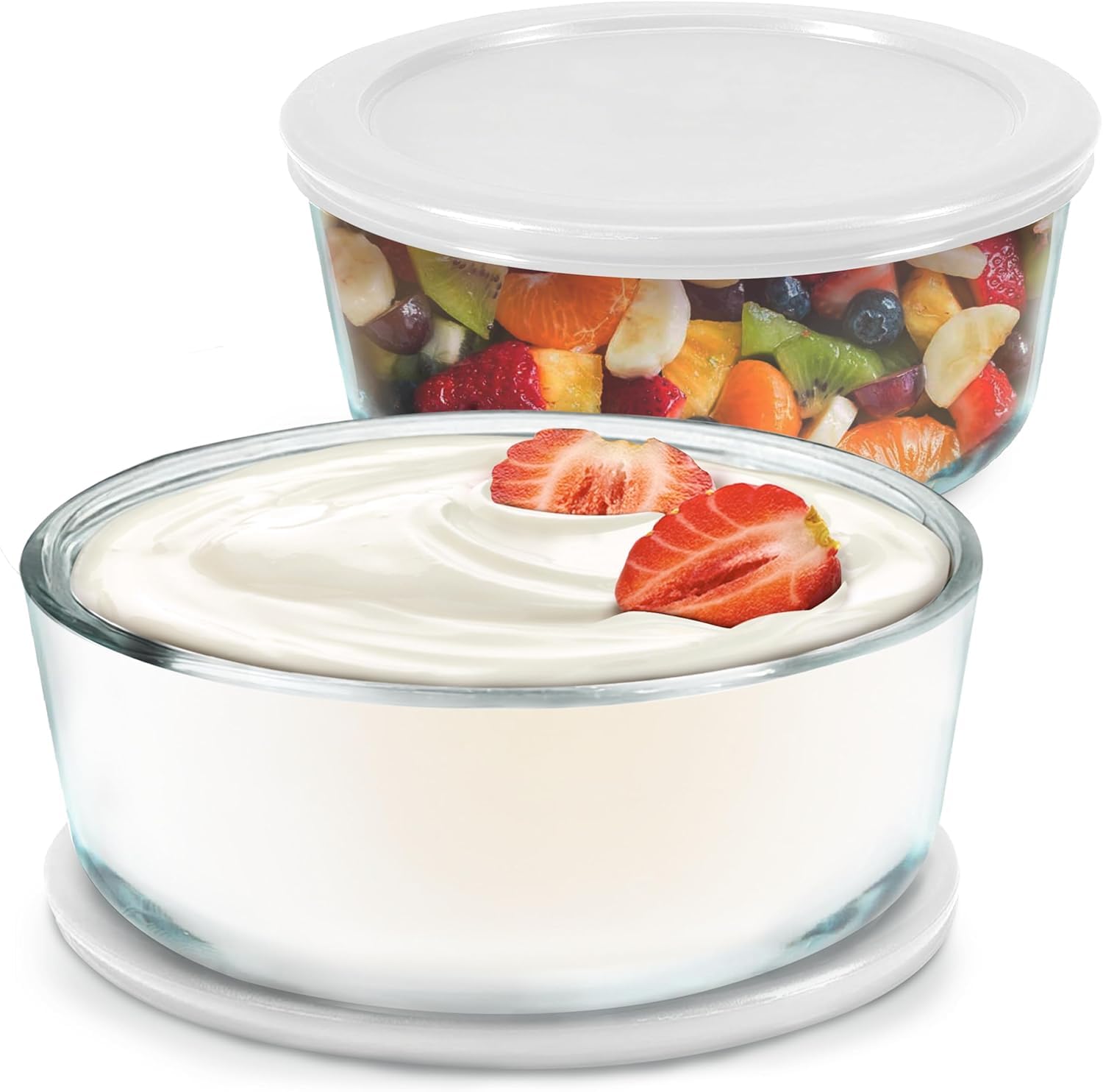 Contenedores Ultimate Yogur con vidrio de 1 cuarto para almacenamiento seguro.