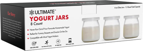 Ultimate Tarros para yogur: conjunto de 8 tarros de 6 oz para yogur y meriendas.