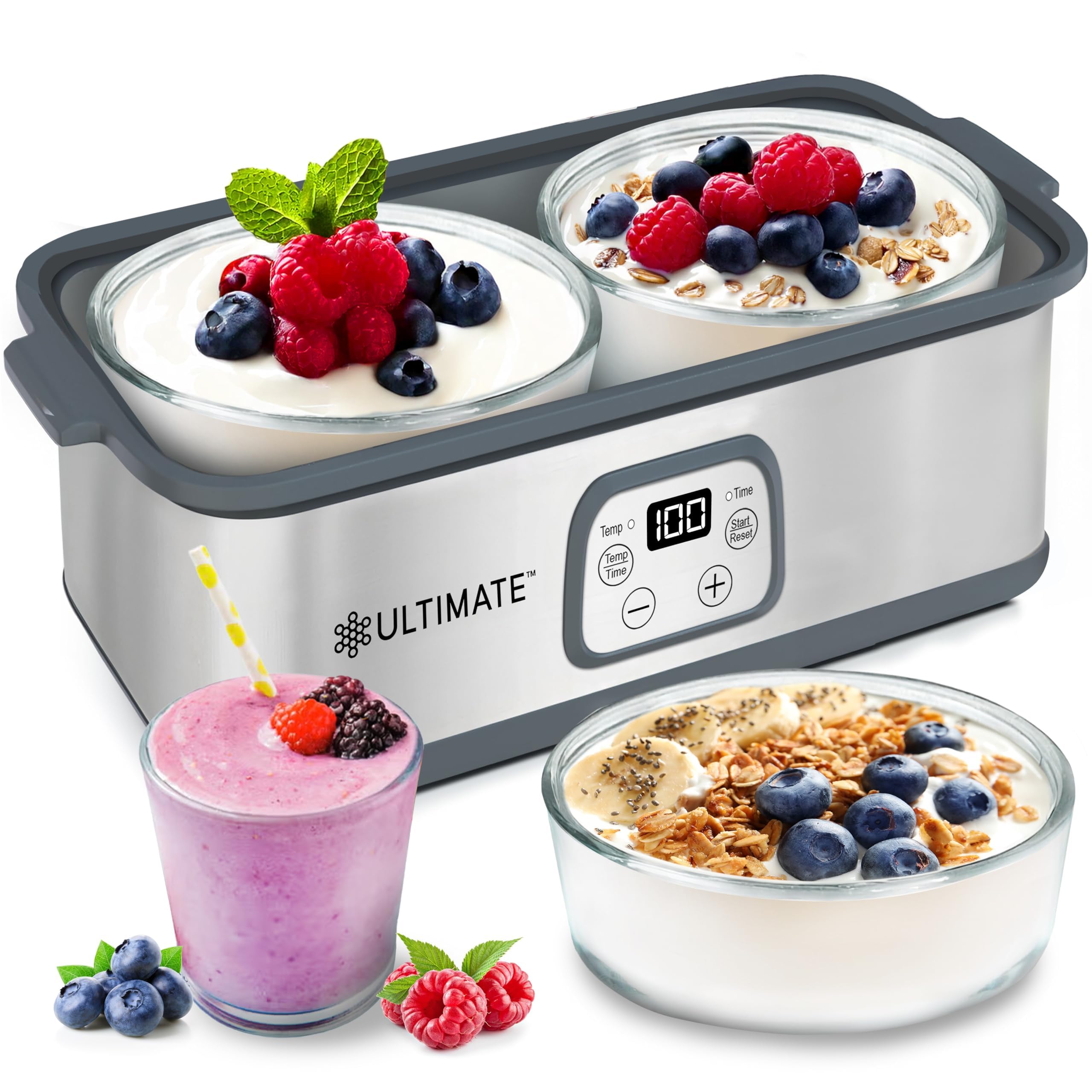 Yogurtera Ultimate, contenedores de vidrio, ideal para yogur cremoso casero.