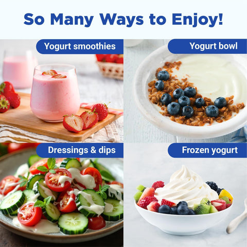Yogurtera Ultimate, incluye dos contenedores de vidrio para lotes grandes.