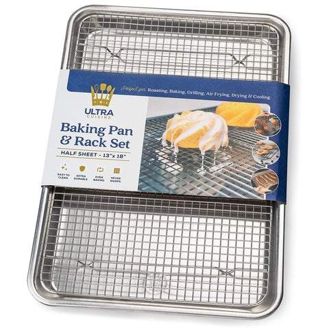 Ultra Cuisine bandeja de aluminio 33x46 cm para hornear con resultados uniformes