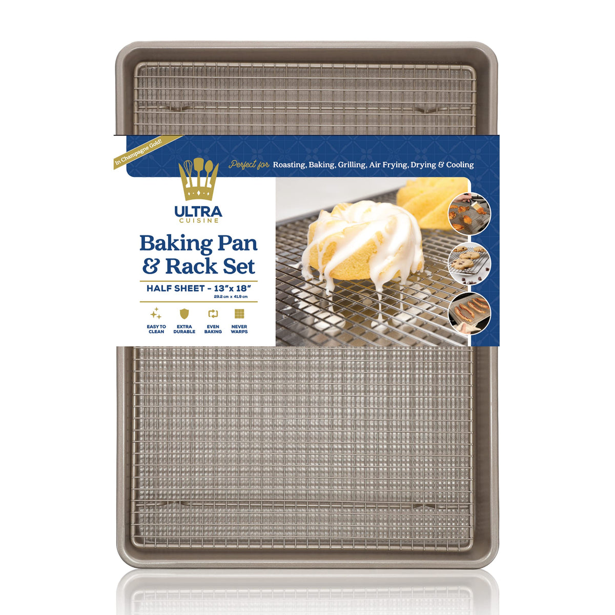Ultra Cuisine bandeja media con rejilla para hornear y enfriar