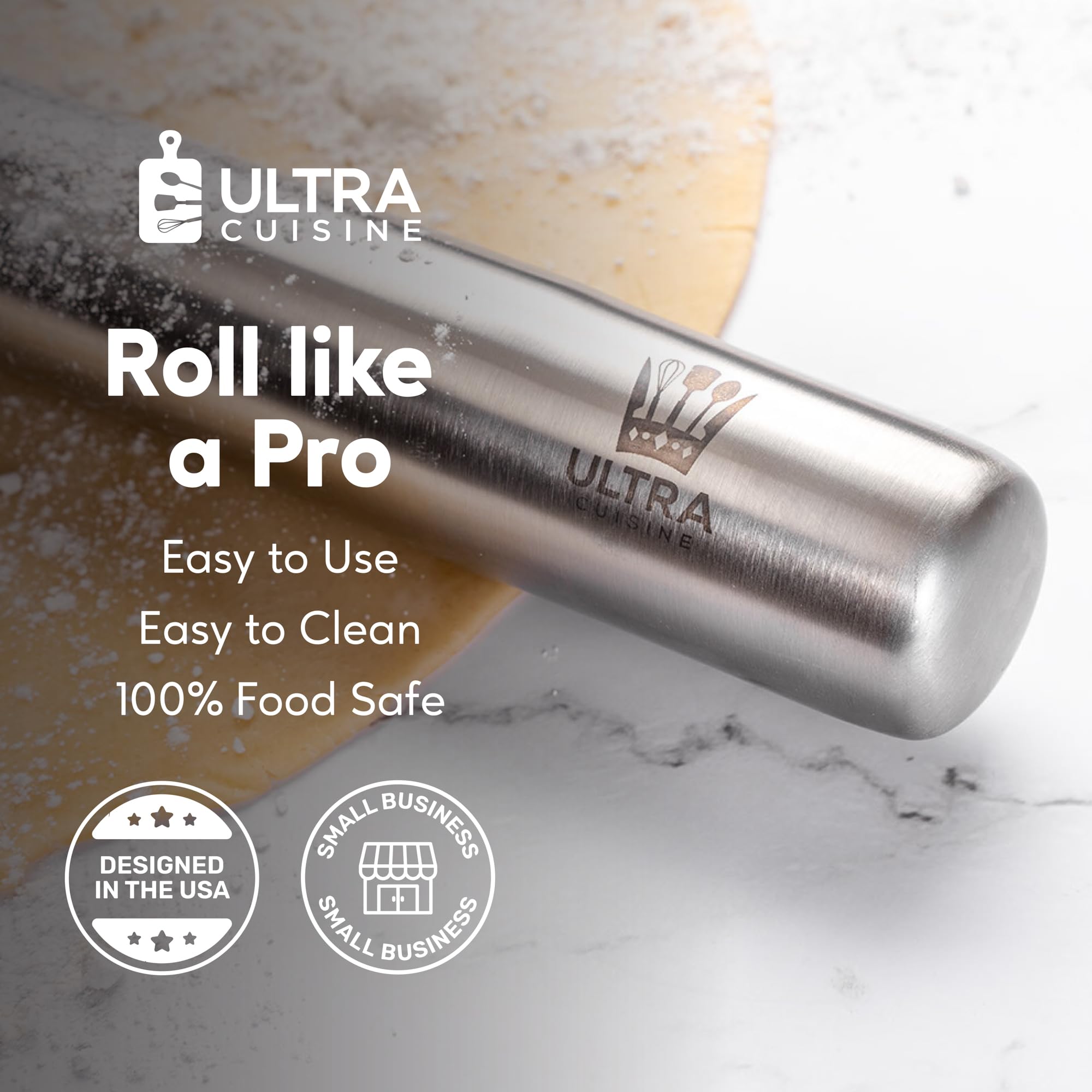 Rodillo Ultra Cuisine se puede congelar para mantener la masa fría.
