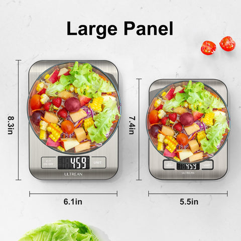 Ultrean báscula de cocina con gran capacidad de 15 kg para porciones grandes