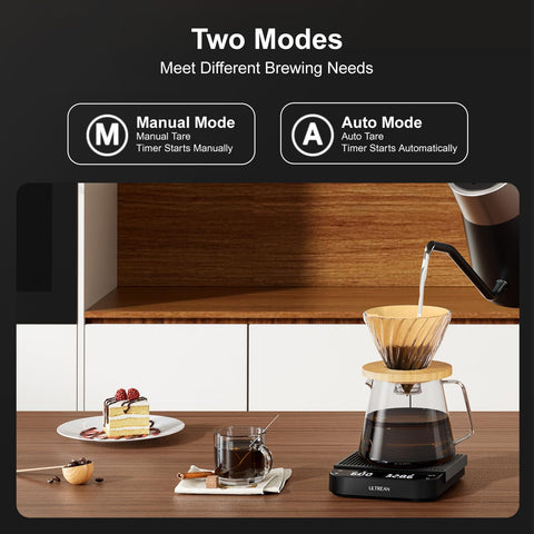 Ultrean escala para café expreso con temporizador para control de extracción.