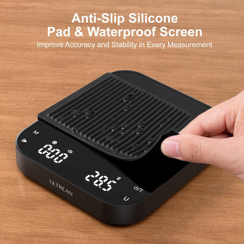 Ultrean escala con tapete de silicona impermeable para proteger superficies.