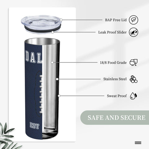 Diseño azul marino del Ultrexo Dallas Tumbler.