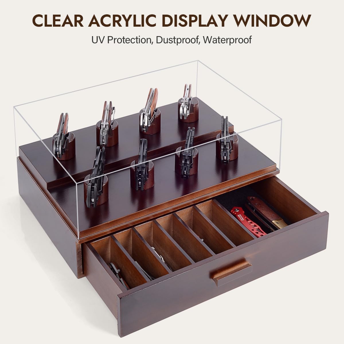 ULTRGEE expositora de cuchillos en madera de pino, diseño duradero y elegante