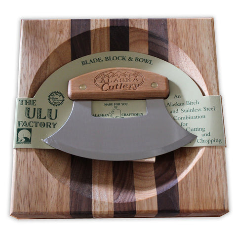 The ULU Factory Ulu Bowl con mango de abedul, ideal para picar y servir